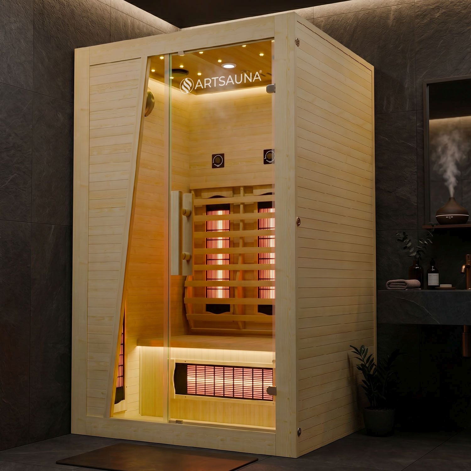 Infrarotkabine Artsauna Bergen 115 (Vollspektrum, 2 Pers., 115×105 cm)