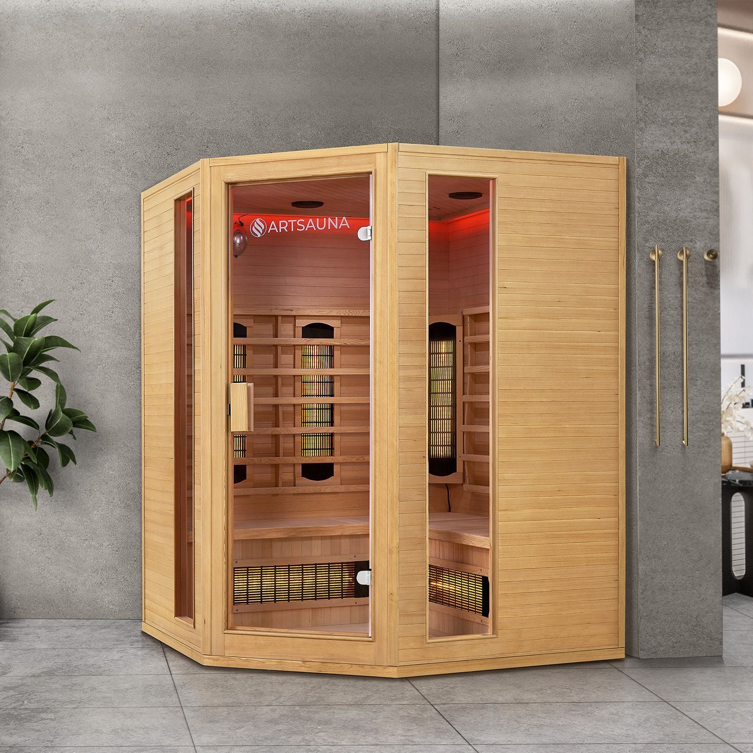 Infrarotkabine Artsauna Nyborg E150V (Vollspektrum-Dual, 4 Pers., 150×150 cm)