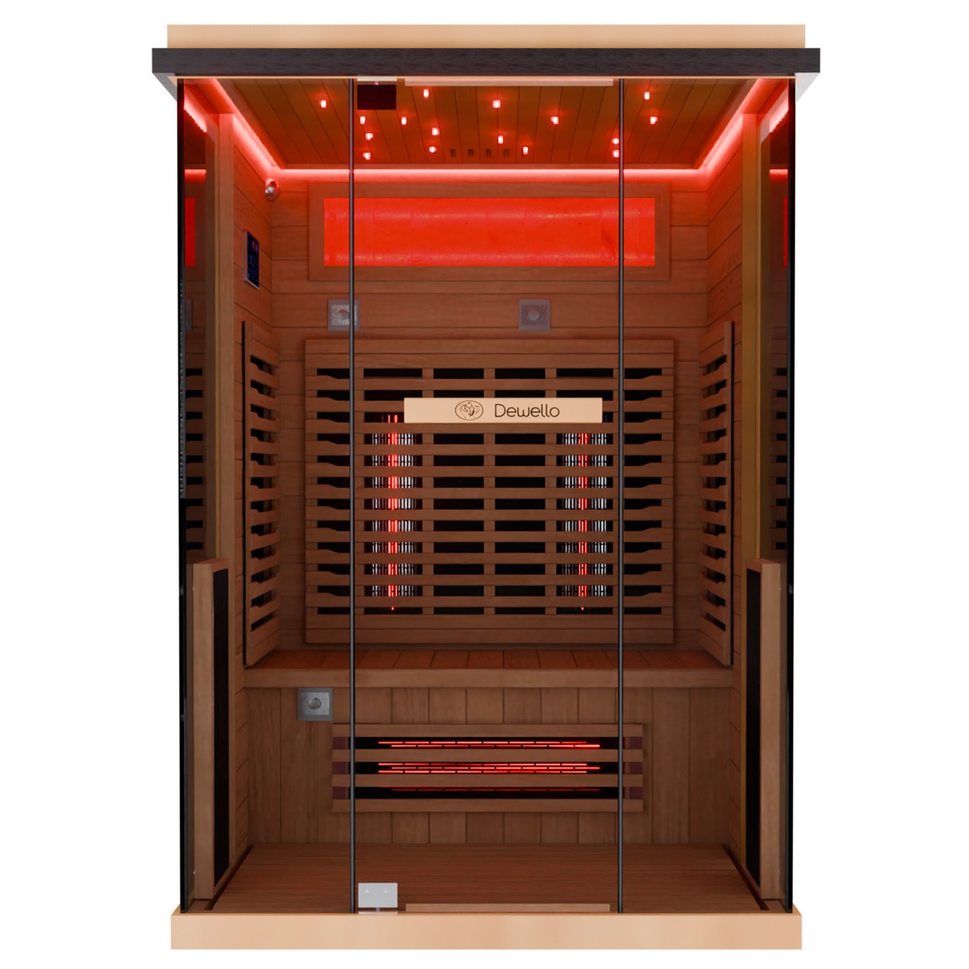 Infrarotkabine Dewello Kenora 130×105 Vollspektrum (1–2 Pers.)